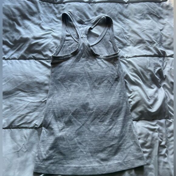 Lululemon Cool Racerback Tank Top Nulu White and Gray Heathered Size 2 - Picture 8 of 12